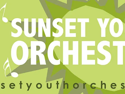 Sunset Youth Orchestra Bumber Sticker design graphic design