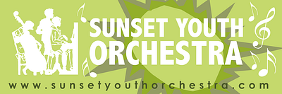 Sunset Youth Orchestra Bumber Sticker design graphic design