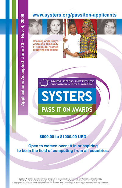 Anita Borg Systers Poster design graphic design