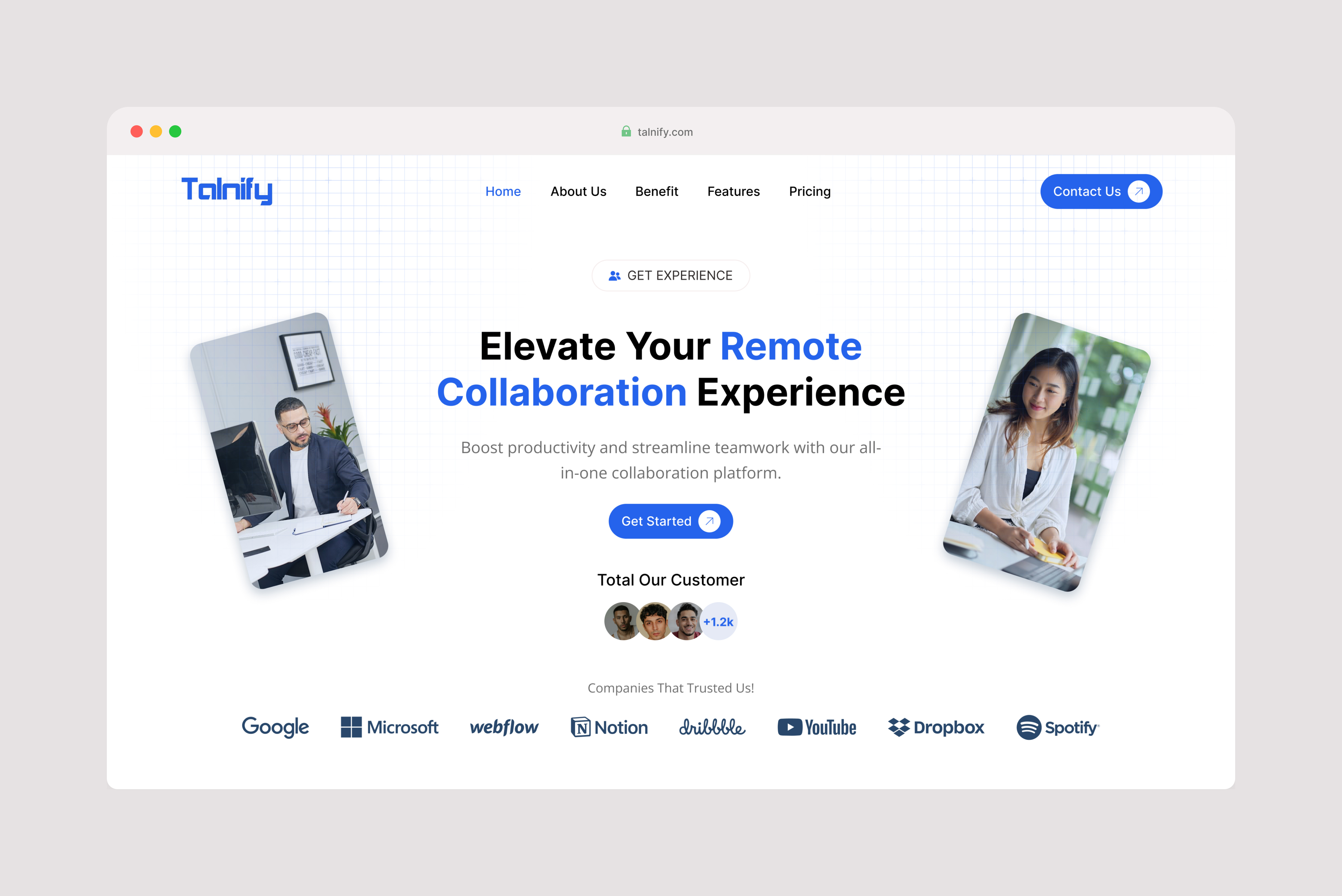 Talnify - Saas Landing Page Hero Section dribbble figma figma design hero section modern ui saas saas hero section saas landing page ui ui design user experience user interface ux ux design website design