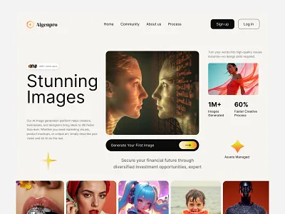Aigenpro - AI image Generative website 3d ai ai image ai platform ai technology artificial intelligence branding generative generative images interface landing page machinelearning service startup techwitpro ui ux web design website website design