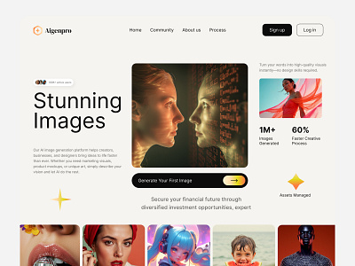 Aigenpro - AI image Generative website 3d ai ai image ai platform ai technology artificial intelligence branding generative generative images interface landing page machinelearning service startup techwitpro ui ux web design website website design