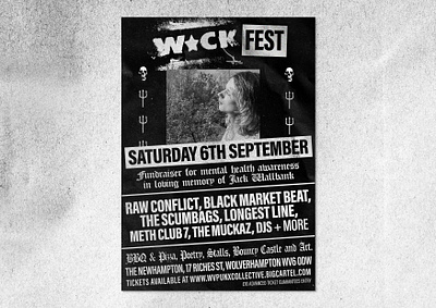 Wack Fest Poster badge branding design graphic design identity illustration logo design poster punk rock typography ui