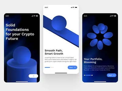 Crypto Investing App Onboarding Screen crypto finance fintech investing mobile onboarding product product design ui uiux ux