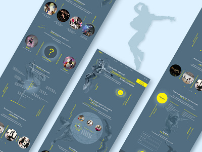 Landing page for a Dance studio dance dance intensive dance studio grey landing page ui webdesign website yellow