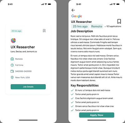 Job hiring and Listing page daily ui 050