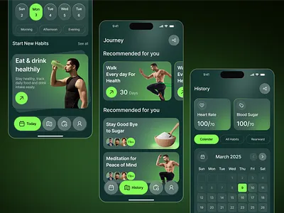 Fitness & Habit Tracking App UI/UX Design app design mobile app ux