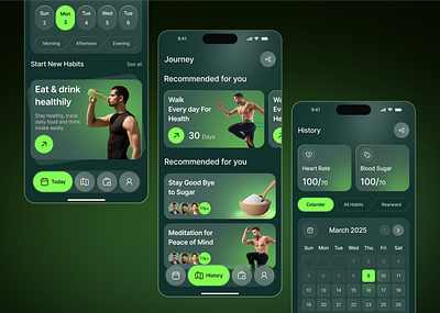 Fitness & Habit Tracking App UI/UX Design app design mobile app ux