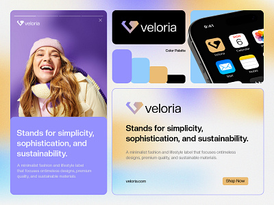 Veloria- Brand Identity brand identity brand logo branding branding visual clothing brand logo fashion logo graphic design lifestyle lifestyle brand logo logo logo branding logodesign minimal logo veloria veloria brand logo visual identity