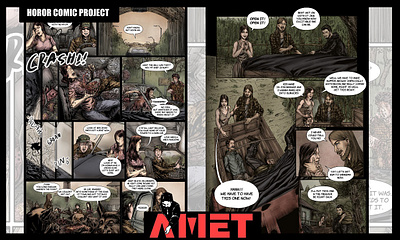 Step into the shadows of horror and mystery. black and white comic comic book drawing manga
