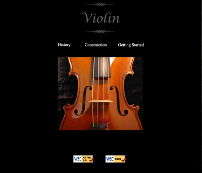 Violin Tutorial XHTML 1.0 e learning graphic design tutorial web webdesign