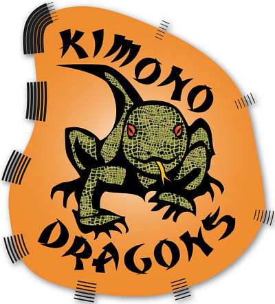 Kimono Dragons Logo graphic design illustration logo vector