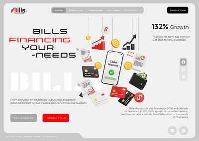 Website UI for Bills Microcredit branding design graphic design illustration logo ux