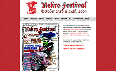 Nekro Festival Website design graphic design web website