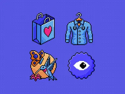 Pixel Art Icons 8 bit desktop icon iconography illustration pixel pixel art pixelated retro ui vaporwave video game
