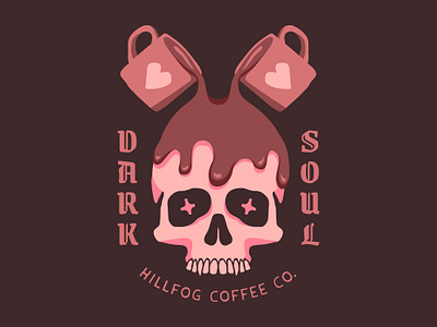 Skull Coffee Illustration cafe coffee cozy dark fantasy gothic halloween illustration occult shirt design skeleton skull spooky t shirt