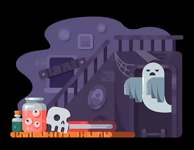 Figma to Lottie Animation - Halloween animation design figma lottie motion graphics