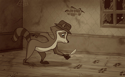 Detective Raccoon illustration