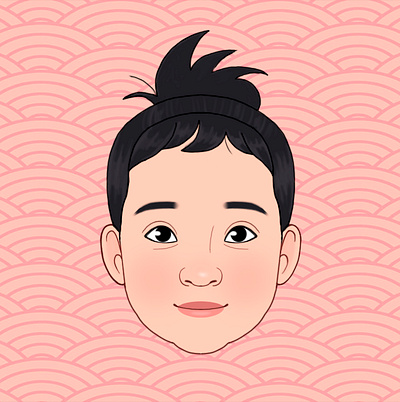 Little girl portrait illustration