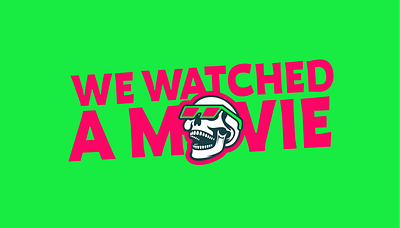 We Watched A Movie - Logo Concept 3d cinema creepy glasses green halloween horror mike movie red reviews scary skeleton skull youtube