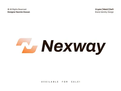Nexway — Path Inspired N Lettermark Logo ai logo blockchain logo blockchain tech branding crypto logo defi logo lettermark logo logo logo design logo designer n logo negative space path logo startup identity tech startup token logo web3 logo