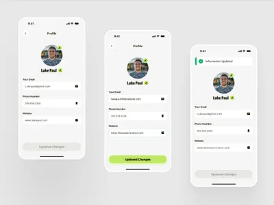 Edit Profile app mobile ui
