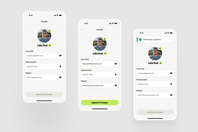 Edit Profile app mobile ui