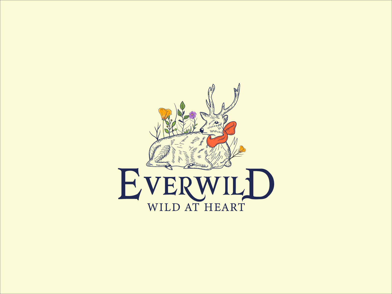 Everwild deer Hand drawn logo branding deer deer brand deer drawing deer hand drawn deer handprint deer logo drawn deer everwild logo forest deer logo graphic design hand drawn deer hand drawn logo logo logo deer logo design logo designer