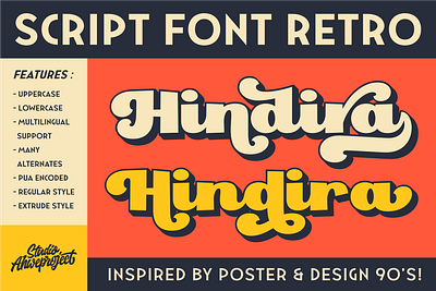 Hindira - Script Retro Font bold script font download