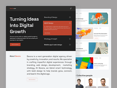 Agency landing page 2025 agency bold digital agency landingpage minimal ui responsive design ui uidesign website design