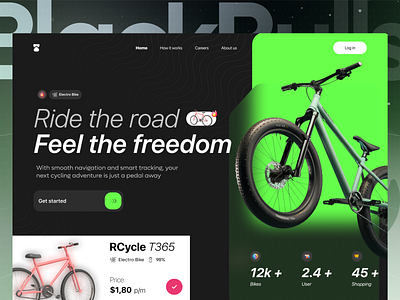Bike rental web ui design bike rental booking ui clean design clean ui e commerce hero section minimal modern ui online shop product design rental website reservation ui responsive design ui ui designer ux web web design website website design