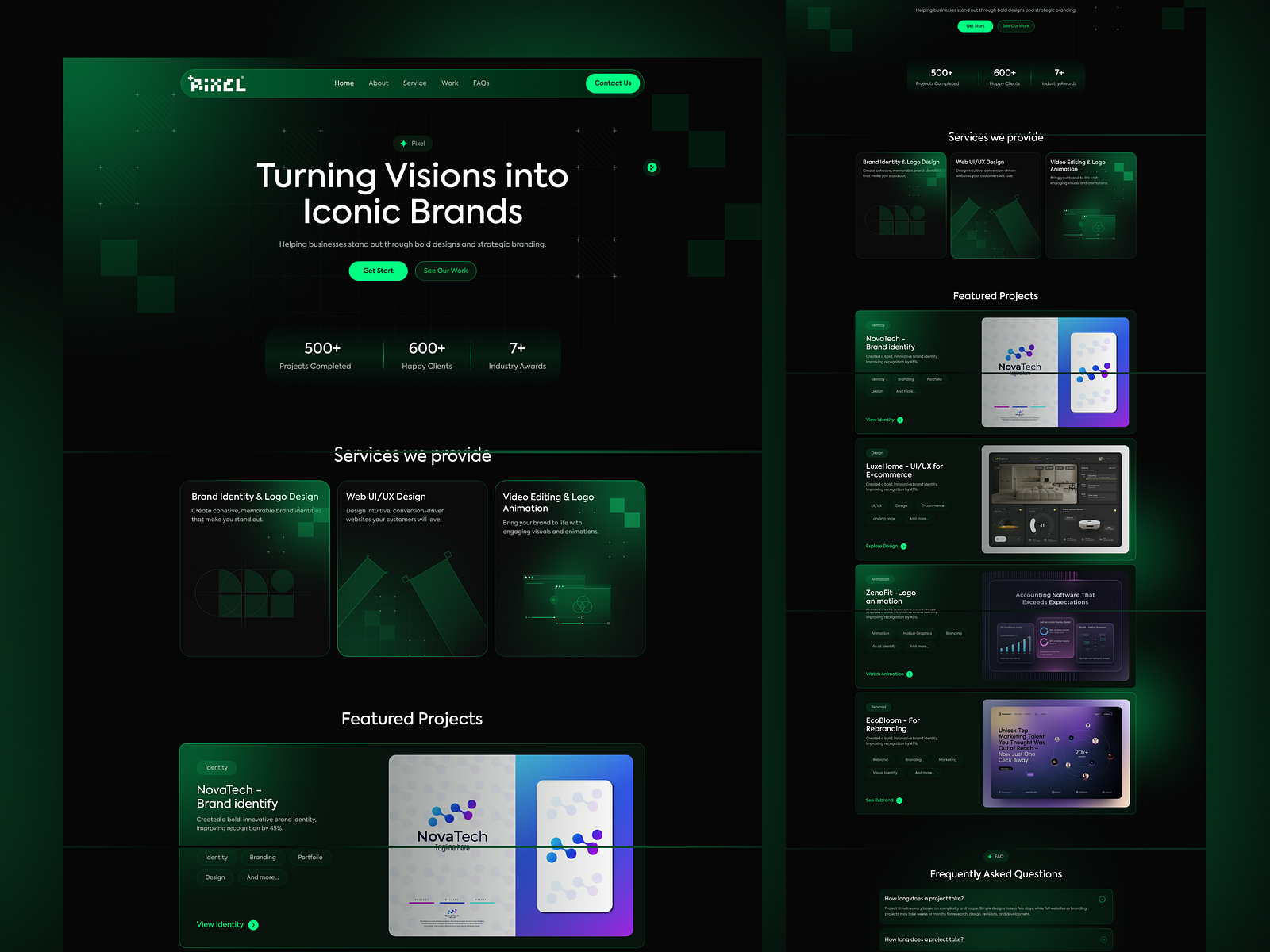 Pixel – Creative Branding & Web Agency Website Design by Mihir ghosh on ...