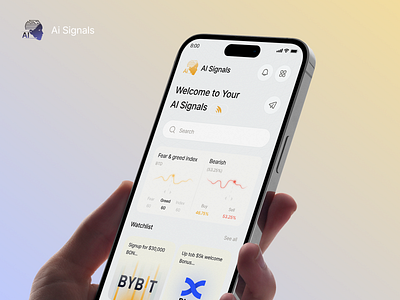 Next-Gen Crypto AI Signals blockchain crypto crypto signals fintech investment app nextgen app trading app ui design