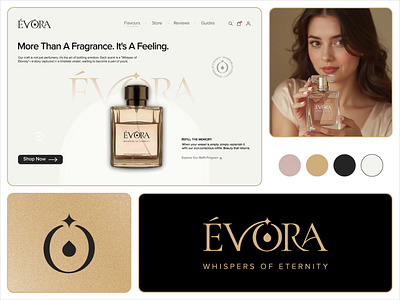 Evora Perfume – Branding & Product Page Animation 3d animation brand identity branding graphic design icon logo logo design logo mark logotype motion graphics typography ui ux visual identity web