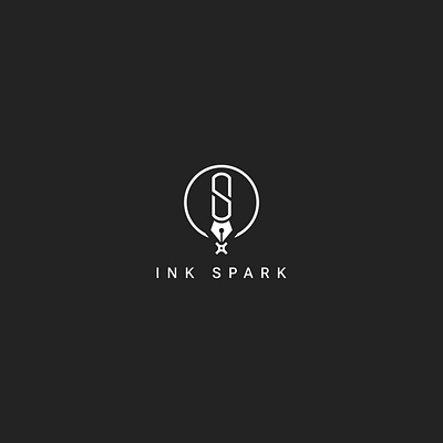 Minimal Line Art Logo Featuring Fountain Pen ‘S’ with Spark brand identity branding design design logo flat graphic design illustration line art line art logo line logo logo logo design logos logotype minimal modern modern logo ui unique