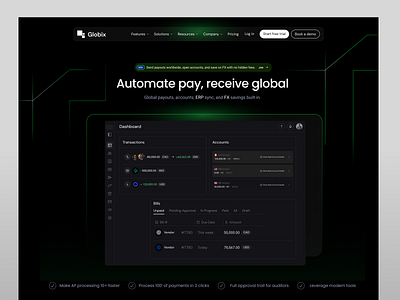 Saas Landing Page animation automation b2b landingoage bank banking webdsite bussniess website finace website global banking website modran saas ui payment product design saas saas design saas plantfrom saas website ui ux webdesign