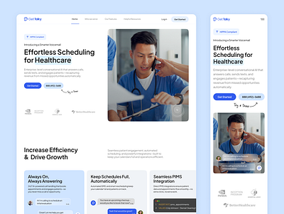 Healthtech Website Design ai agent ai assistant ai healthcare ai startup ai technology ai virtual front desk ai website ai website design artificial intelligence clinic website corporate website digital health healthcare website design healthtech hospital website med tech medical startup saas sales automation wellness website