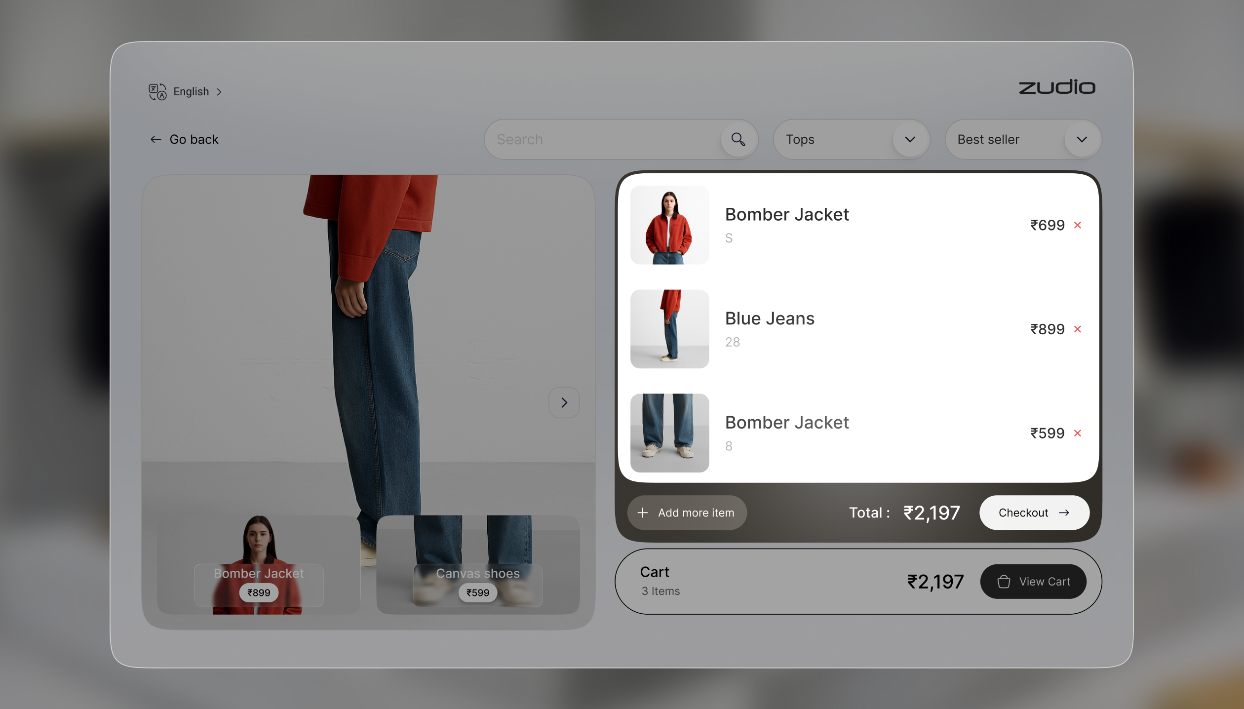 Zudio Kiosk Design ui
