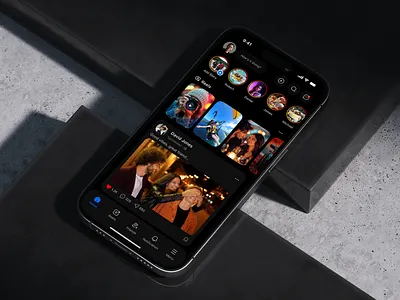 Social Media App UI Design android app creative dark mode design ios minimal mobile mobile app ui modern newsfeed reels social media app stories ui ux
