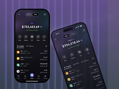 Defi Landing Page - From CeFi to DeFi in One Tap. application banking blockchain clean ui crypto app cryptocurrency design digital wallet exchange finance finance ui fintech mobile app mobile ui modern ui payments ui ui designer ux wallet ui