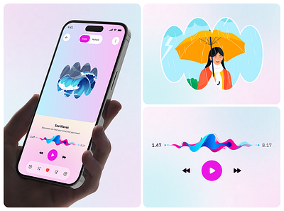 Mood Tracker Mobile App UI clean health journal healthlifestyle illustrations ios app medical meditation mental care mobile app mobile design mobile interface mood mood tracker product design self care startup stress tracker wellness app
