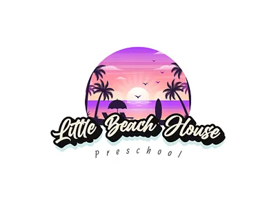 Logo Design Concept for Little Beach House adobe beach beach logo graphic design graphic designer house illustrator inspiration logo logo designer pictorial sunset