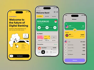 Digital Banking Mobile App Design app design banking digital wallet figma finance fintech mobile app design mobile banking mobile ui money neobanking payment personal finance transactions ui ui design user interface ux wallet