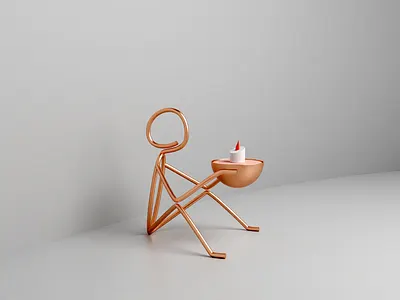 3d candle holder 3d 3d modeling background blender business candle creative fbx gltf holder light man pot