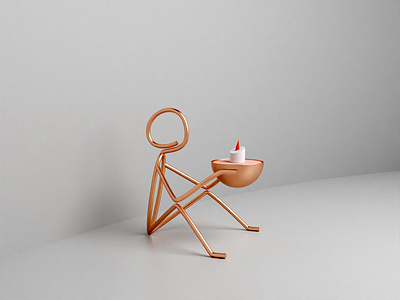 3d candle holder 3d 3d modeling background blender business candle creative fbx gltf holder light man pot