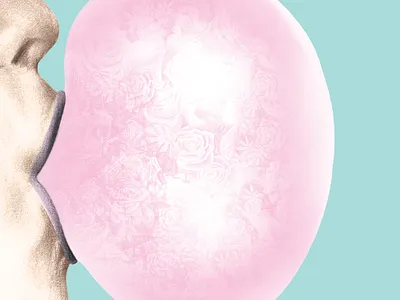 Flower Gum (2016) bubblegum drawing illustration mixed media pencil