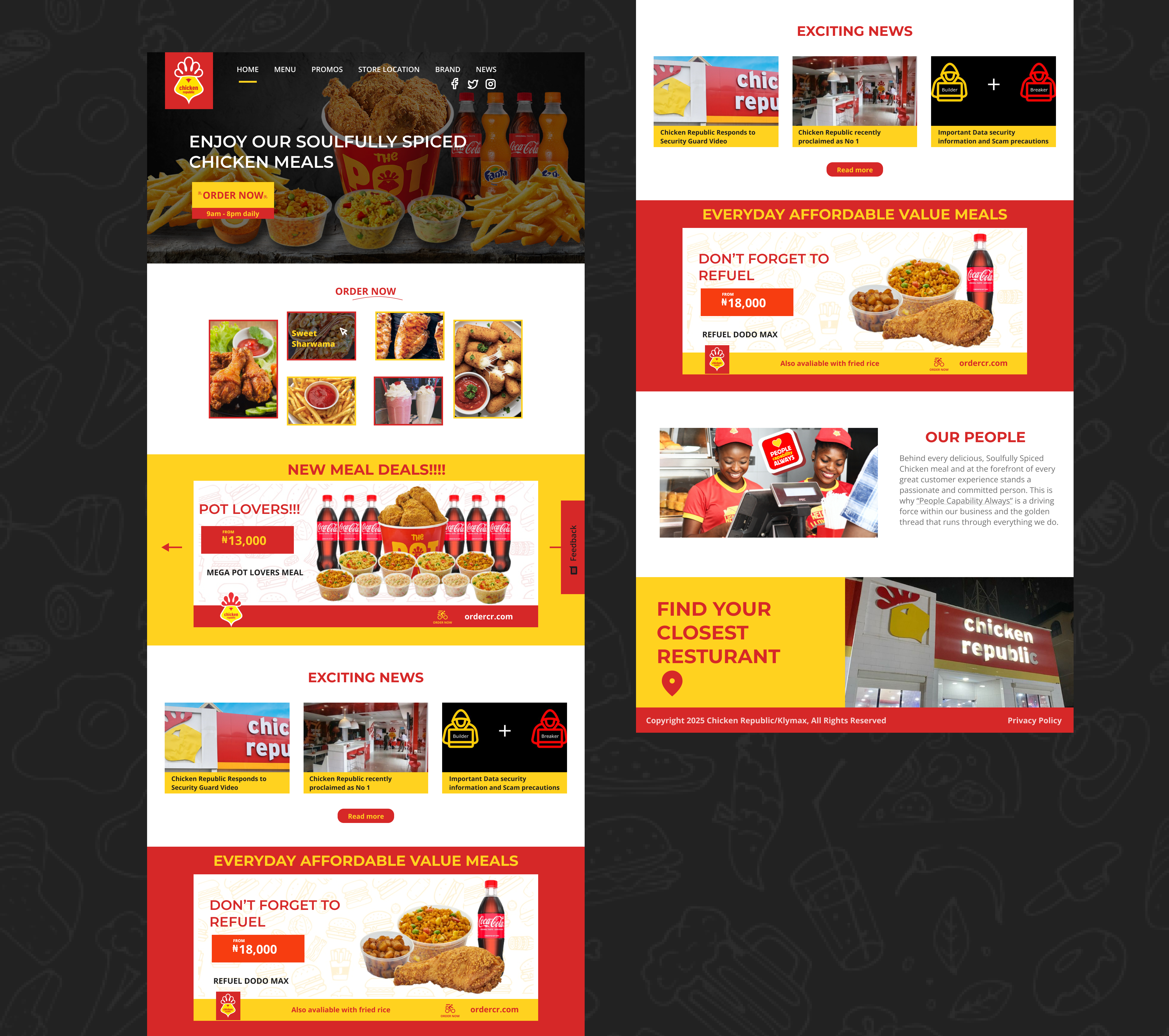 Chicken republic landing page redesign. chickenrepublic landingpage ui