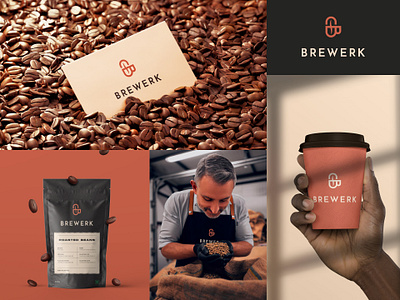 BREWERK | Logo Design b coffee logo b logo brand identity branding brewing company business card coffee coffee beans coffee brand coffee factory coffee logo coffee mockup coffee packaging cup mockup logo logo design logotype minimal