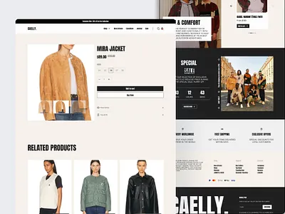 Product Page - Caelly Fashion E-commerce Shopify Template cart e commerce ecommerce figma landing page product detail shop shopify shopping ui design