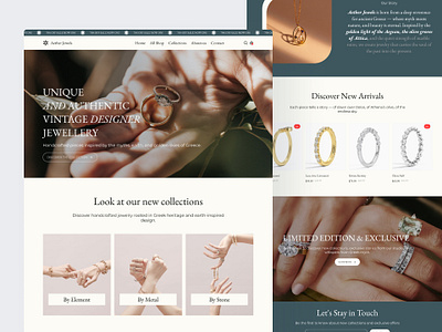 Aether Jewels - E-Commerce Jewelry design ui e commerce ecommerce figma graphic design jewellery jewels landing page landing page design shopify template ui design